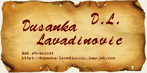 Dušanka Lavadinović vizit kartica
